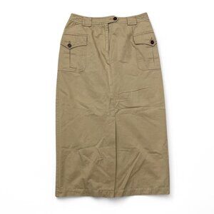 Vintage‎ Y2K Liz Claiborne Sport Cargo Tan Maxi Skirt Size 6